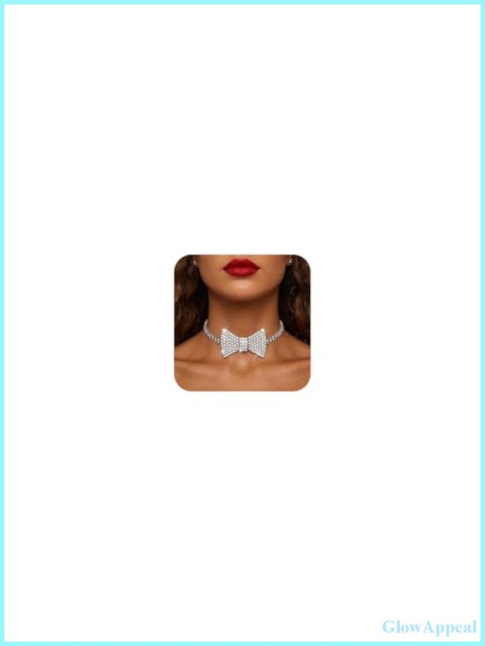 Rhinestone Bowtie Choker Adjustable Necklace Party Wedding Costume Jewelry